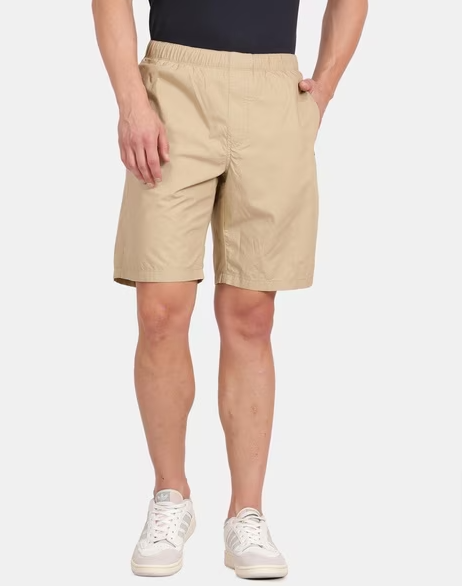 Men Shorts Cotton Camel