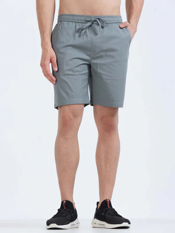 Men Shorts Cotton Grey