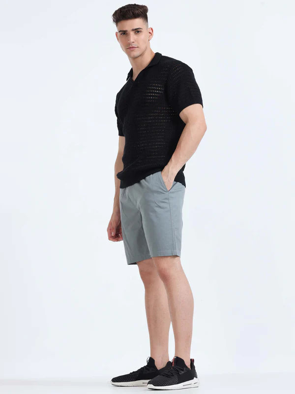 Men Shorts Cotton Grey